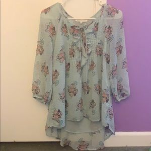Pretty floral blue blouse